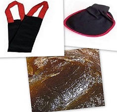 Savon noir à l'huile d'argan bio+Kessa INDÉCHIRABLE gant de gommage qualité supérieure "Marque déposée"+Gant de gommage pour le dos